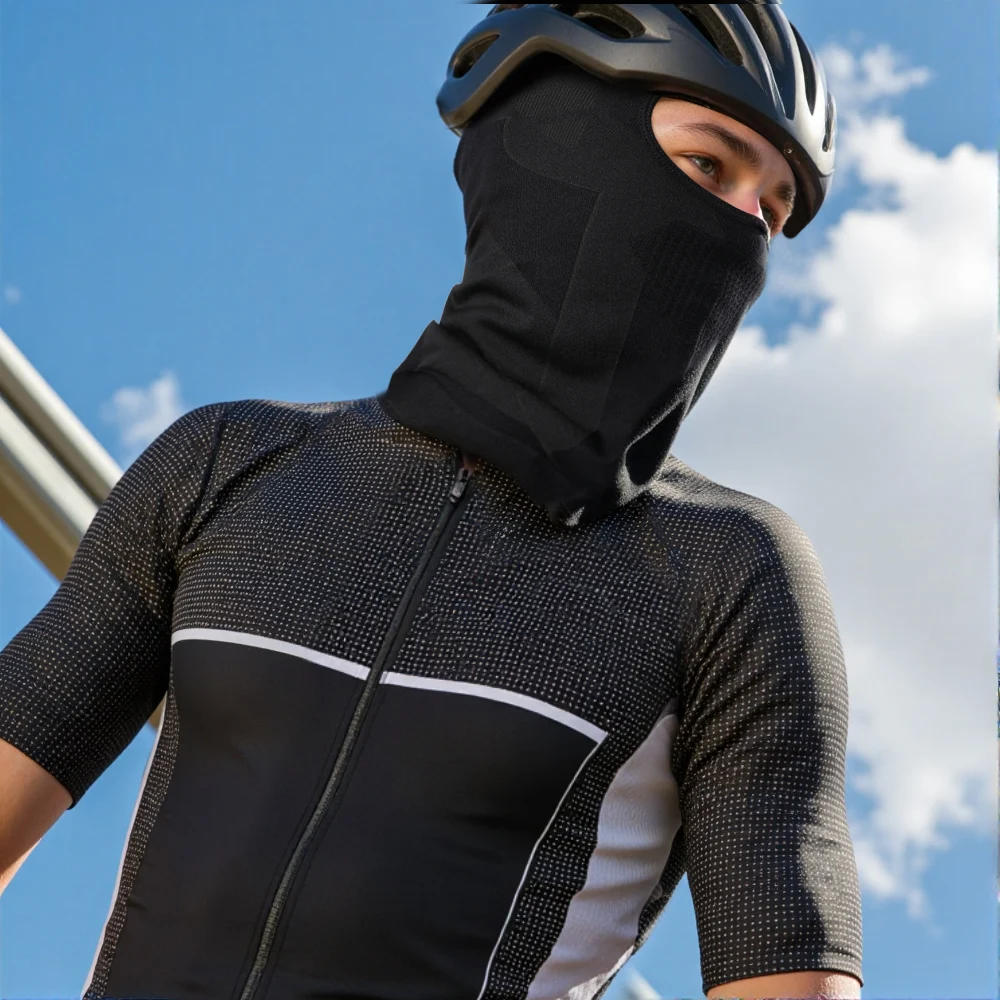 Atmungsaktive Sturmhaube, Ski-Vollgesichtsmaske, Halsabdeckung, winddicht, elastische Kapuze, Sport, Outdoor, Radfahren, Wandern, Camping, Jagd, Fahrrad – Detail 9