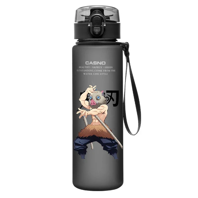 Demon Slayer bottiglia d\'acqua Anime Nezuko Merchandise 560ML sport portatile tazza di plastica campeggio Fitness bottiglia di grande capacità regalo