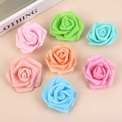 4cm 30 개/몫 큰 PE 거품 장미 인공 꽃 머리 홈 웨딩 장식 DIY Scrapbooking 화환 가짜 장식 장미
