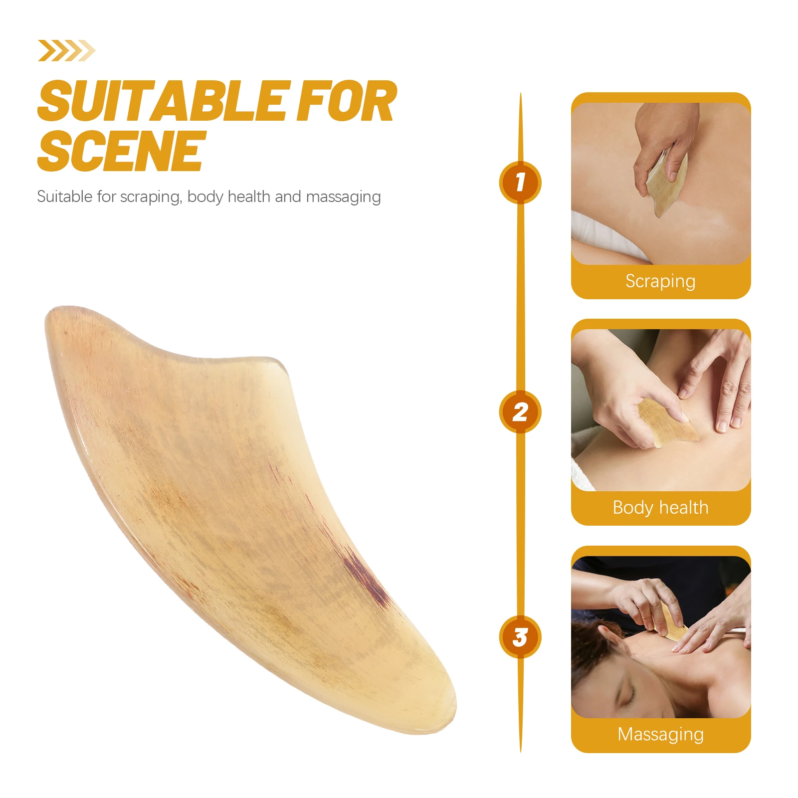 

Beauty Scraping Board 12cm Triangle Horn Face Massage Tool Lightweight Body Scraper for Pain Relief Promoting Circulation face