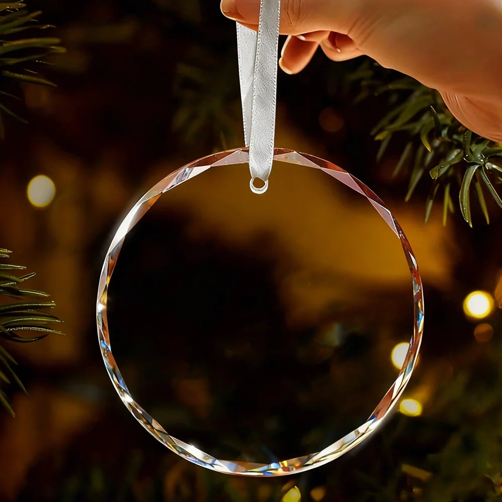 Decorazioni natalizie in cristallo con foto di cani decorate natalizie, scatole regalo con nastro dorato, eleganti pendenti souvenir, adatti