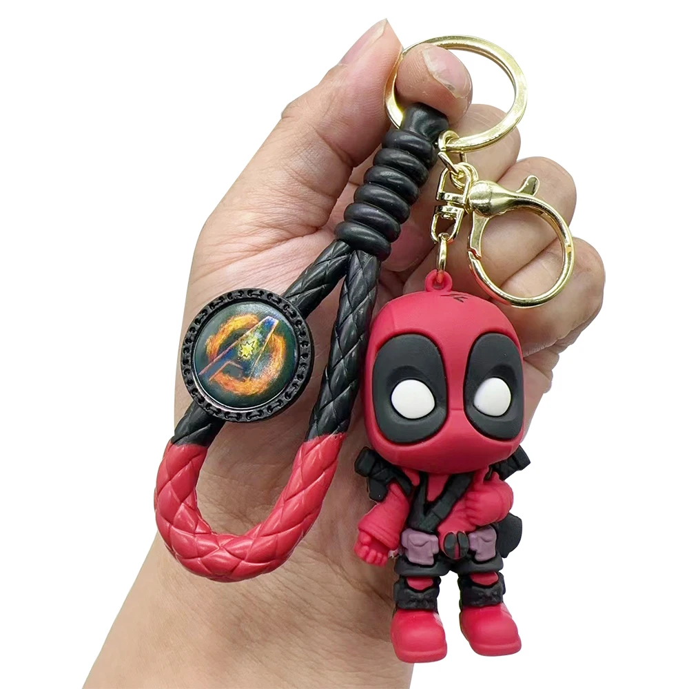 Marvel Cute Doll Pendant Anime Figures Deadpool Q Version Fashion Backpack Keychain Couple Bag Keyring Pendant Birthday Gifts