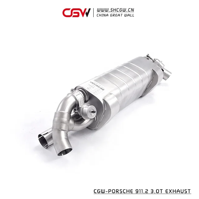 2 Years' Warranty High Performance Valve Full System Exhaust Muffler Quad Black Tips for  911 991.2 3.0T - view 2