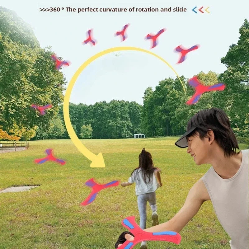 3pcs Soft Boomerang Toy Three-leaf Cross Outdoor Flying Disc Games Adult-kids Interactive Sports Toys for Decompression Gift