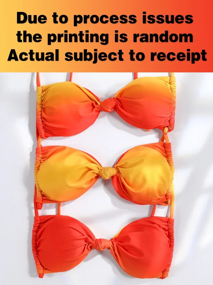 Rinabe Lace Up Bikini Sexy Kostiumy kąpielowe Stringi Stroje kąpielowe 2024 Halter Strój kąpielowy Kobiety Biquini Gradient Color Stroje plażowe Lato