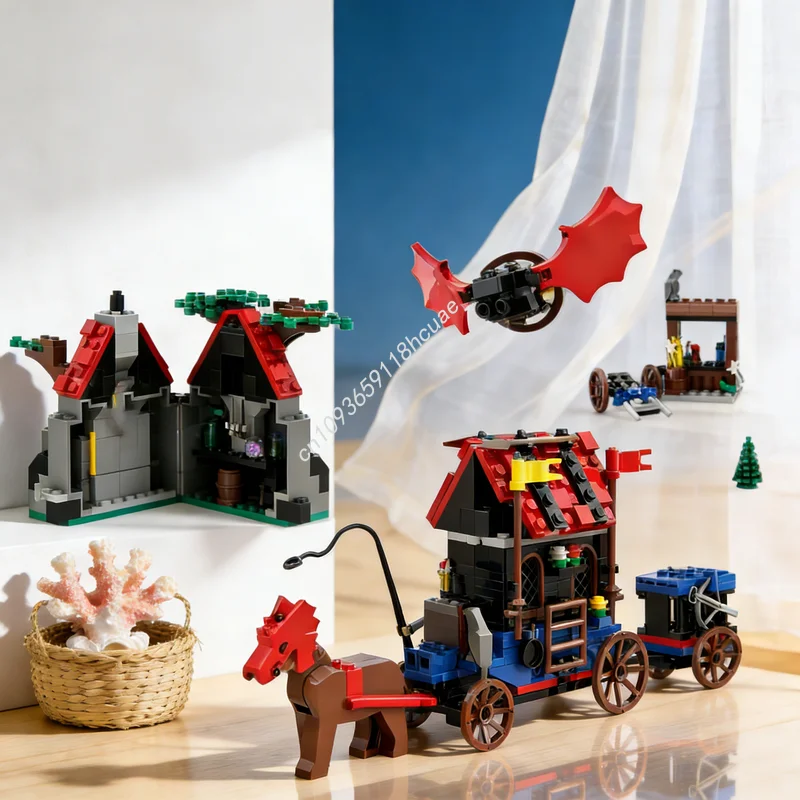 419pcs MOC Castle Dragon Knights Majisto S Magical Medley Model Building Blocks Construction Christmas Gift Toy Education Brick