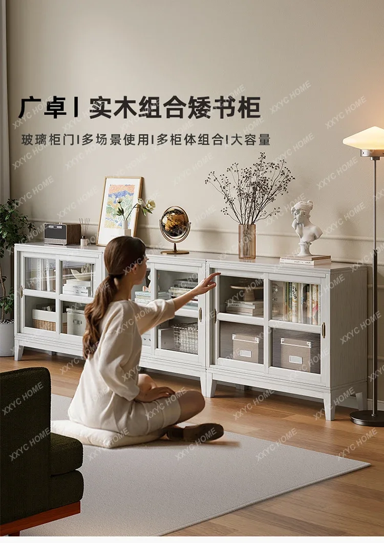 XZ  Low bookcase floor-to-ceiling living room dustproof low cabinet locker integrated against the wall