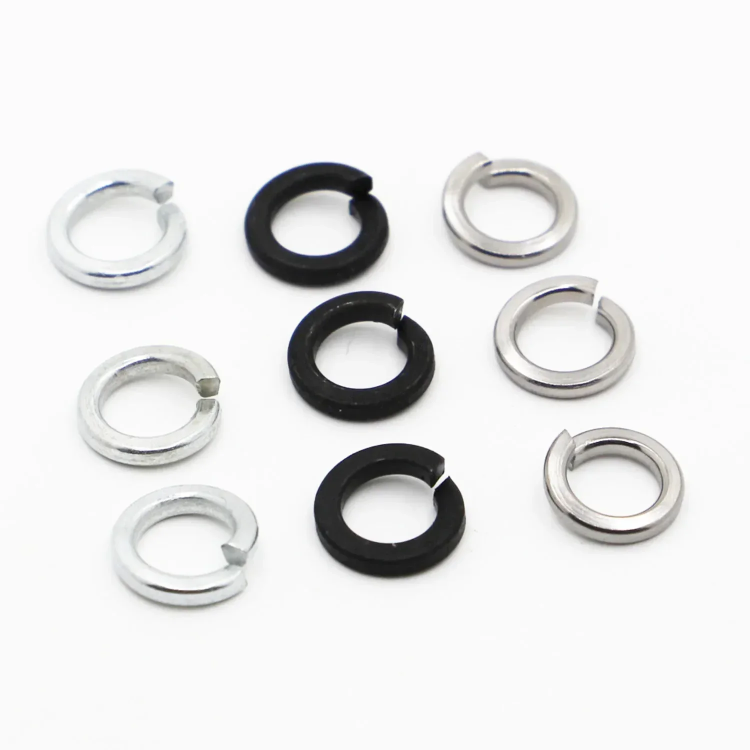M2- M2.5 M3 M4 M5 M6 M8 M10 M12 M16-m24 Gb93 304 Stainless Steel White Black Zinc-plated Spring Split Lock Washer Elastic Gasket