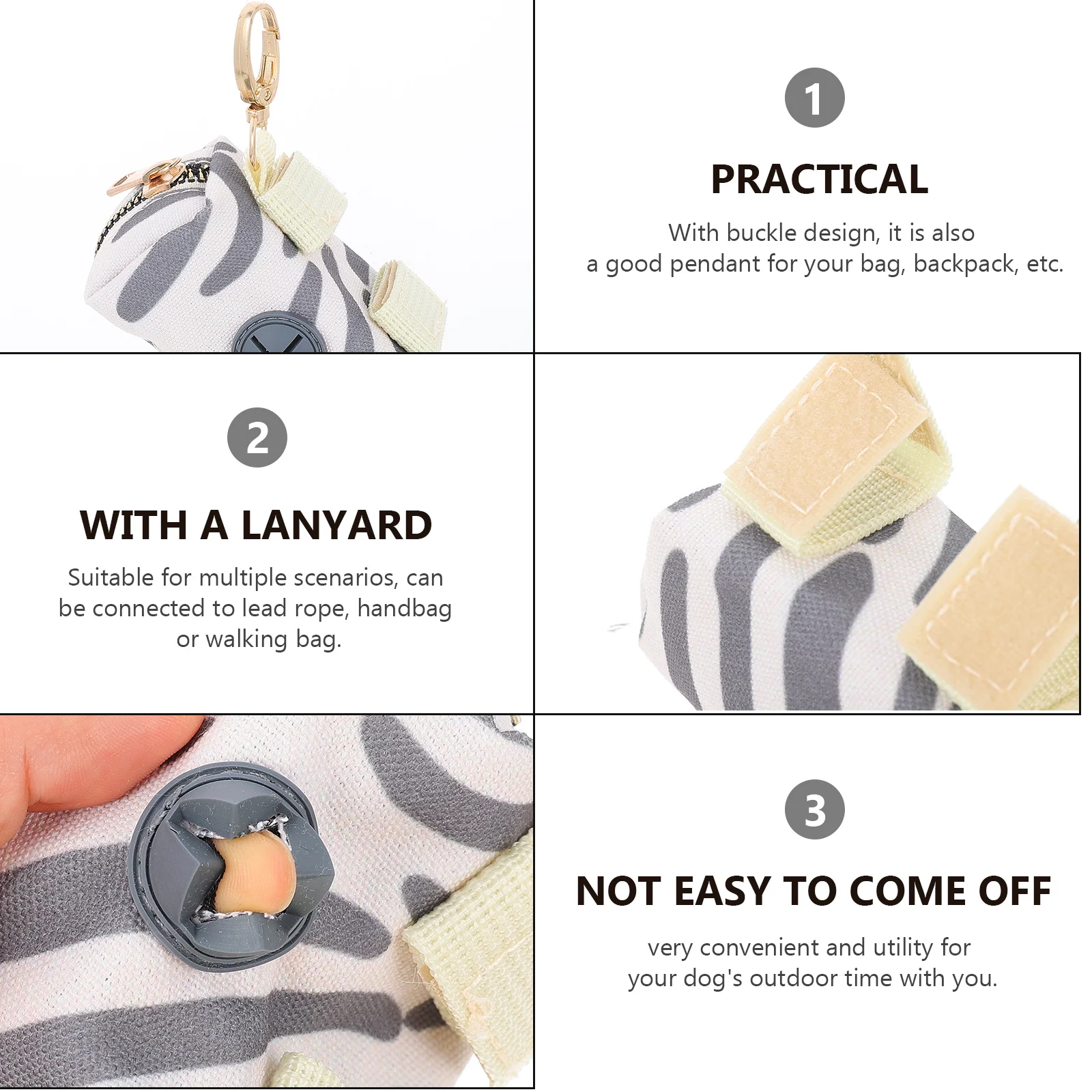 

Portable Poop Bag Dispenser Washable Polyester Material Pet Litter Bag Holder for Harness Waist Leash Connection