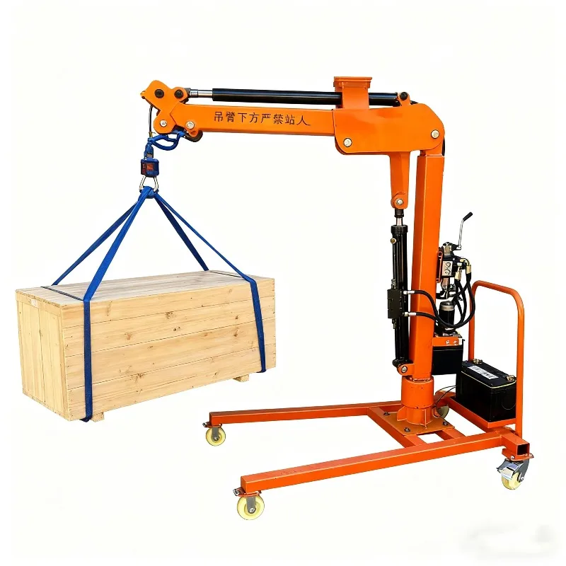 New 1 Ton Mobile Crane Home Use Vehicle Mounted Rotating Cantilever Hydraulic Crane