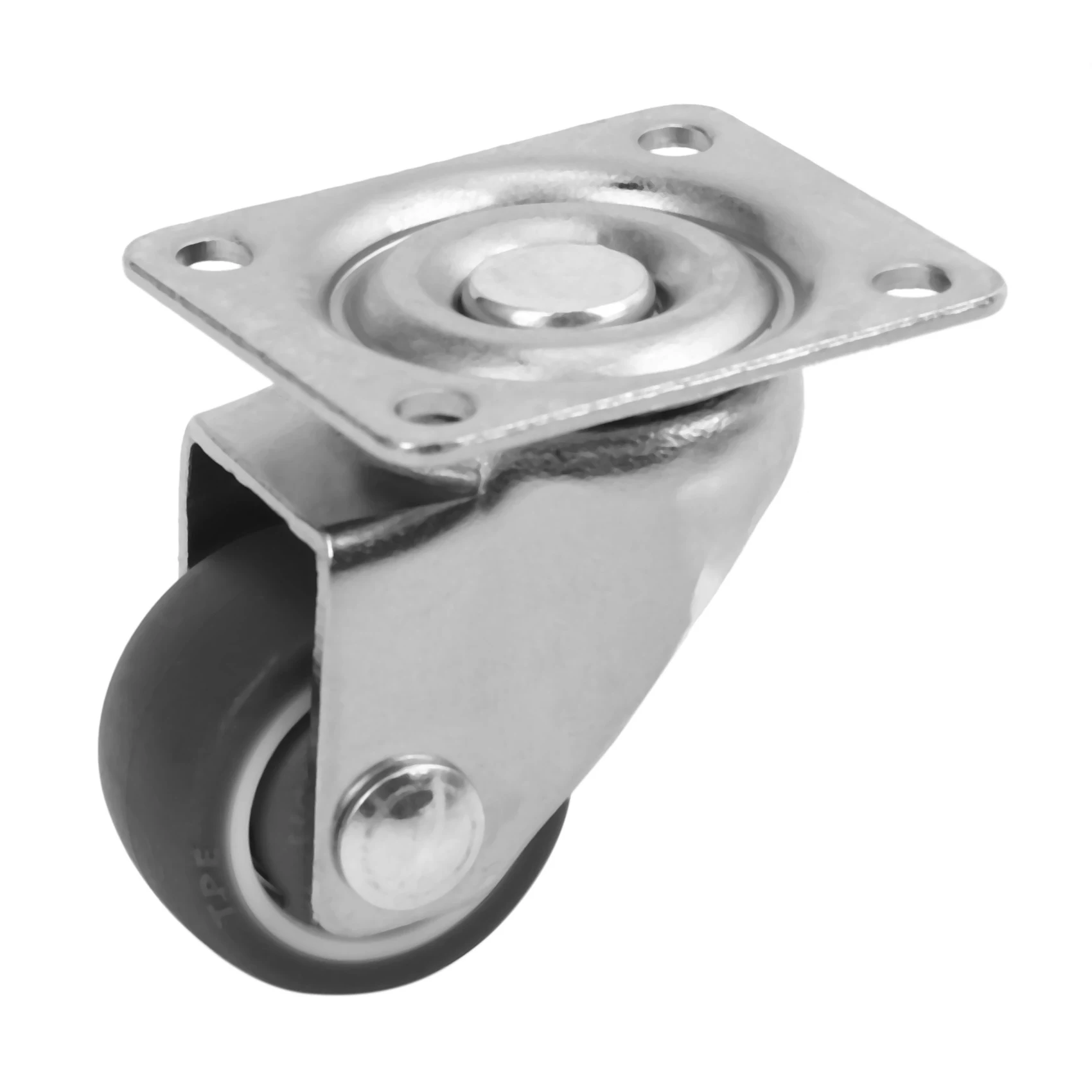 

20 упаковок 1-дюймовых низкопрофильных роликов, мягкие резиновые поворотные ролики с пластиной на 360 градусов (10 с тормозами и 10 без)-ABQU