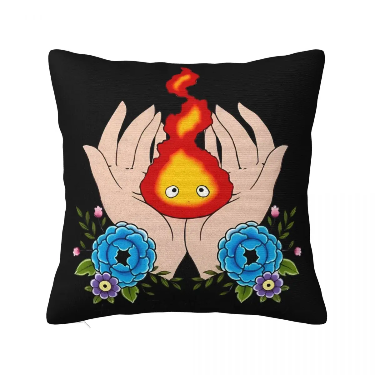 Calcifer The Hearts A Heavy Burden Pillow Cases Cushions Cover Throw Pillow Covers Pillow Case Pillow Cover