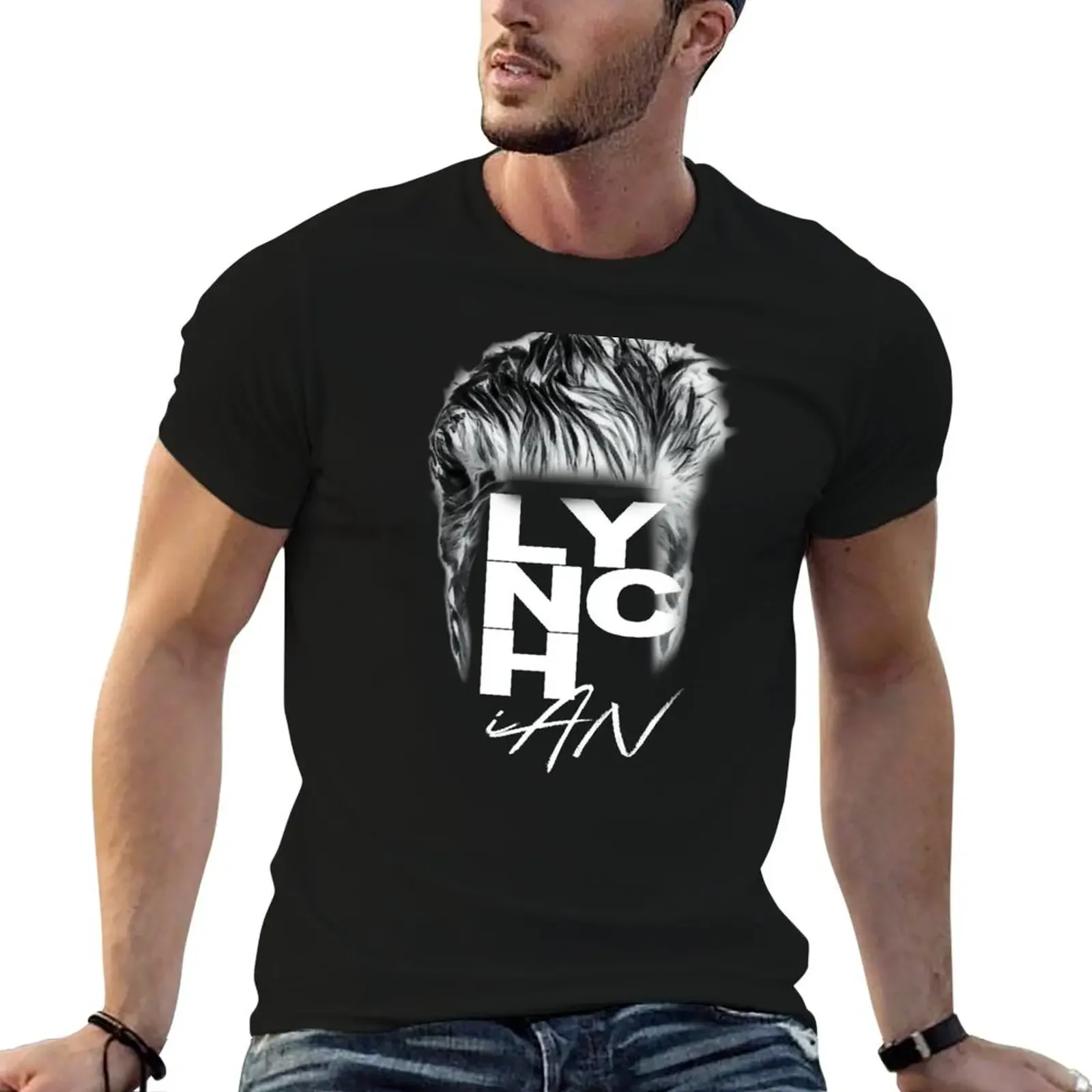 Lynch Haircut - Black T-Shirt anime figures customizeds graphic shirts mens cotton t shirts