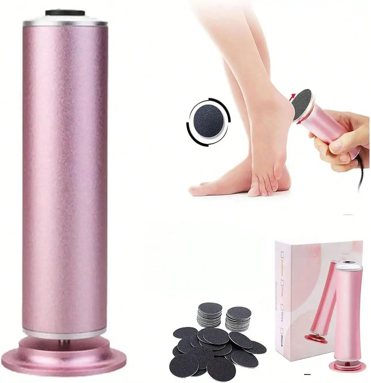Electric Foot File Callus Remover Rechargeable Pedicure Tool Heel Scrubber for Foot Care Spa Home