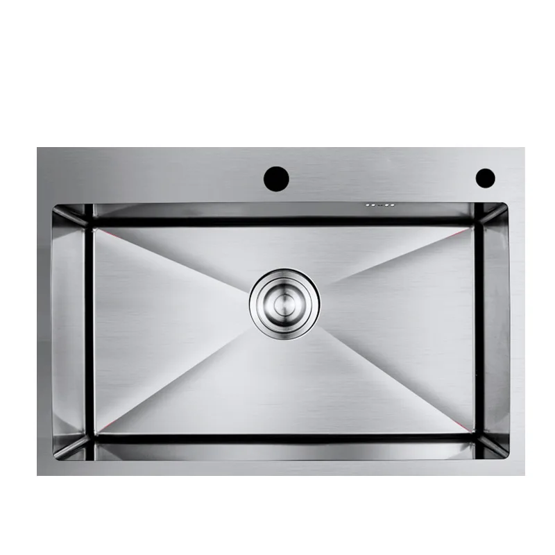 High Quality Handmade Stainless Steel Single Bowl Kitchen Sink Custom Size Undermount Faucet Rectangular Shape Rectangular Shape
