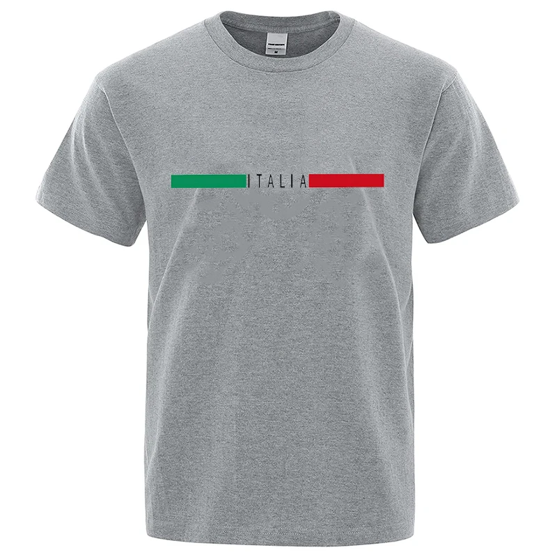 Italia Print Tshirt Men\'s Graphic Design O-Neck T-shirt Casual Comfy Tshirts For Summer Men\'s Clothing Tops For Daily Running