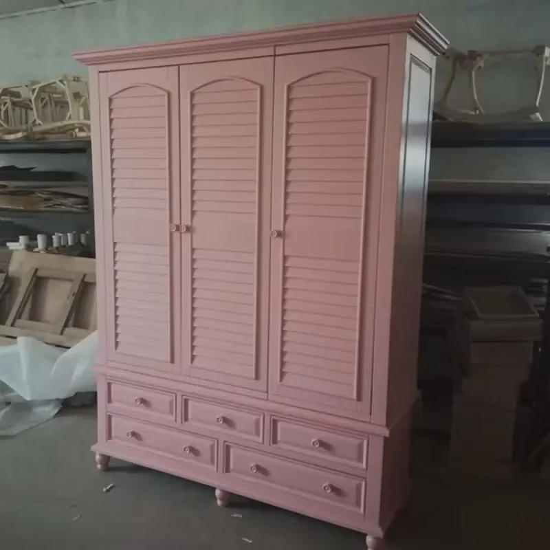 Wooden European Wardrobe Nordic Large Space Saving Living Room Hotel Wardrobe Bedroom Storage Ropero Armable Home Furniture