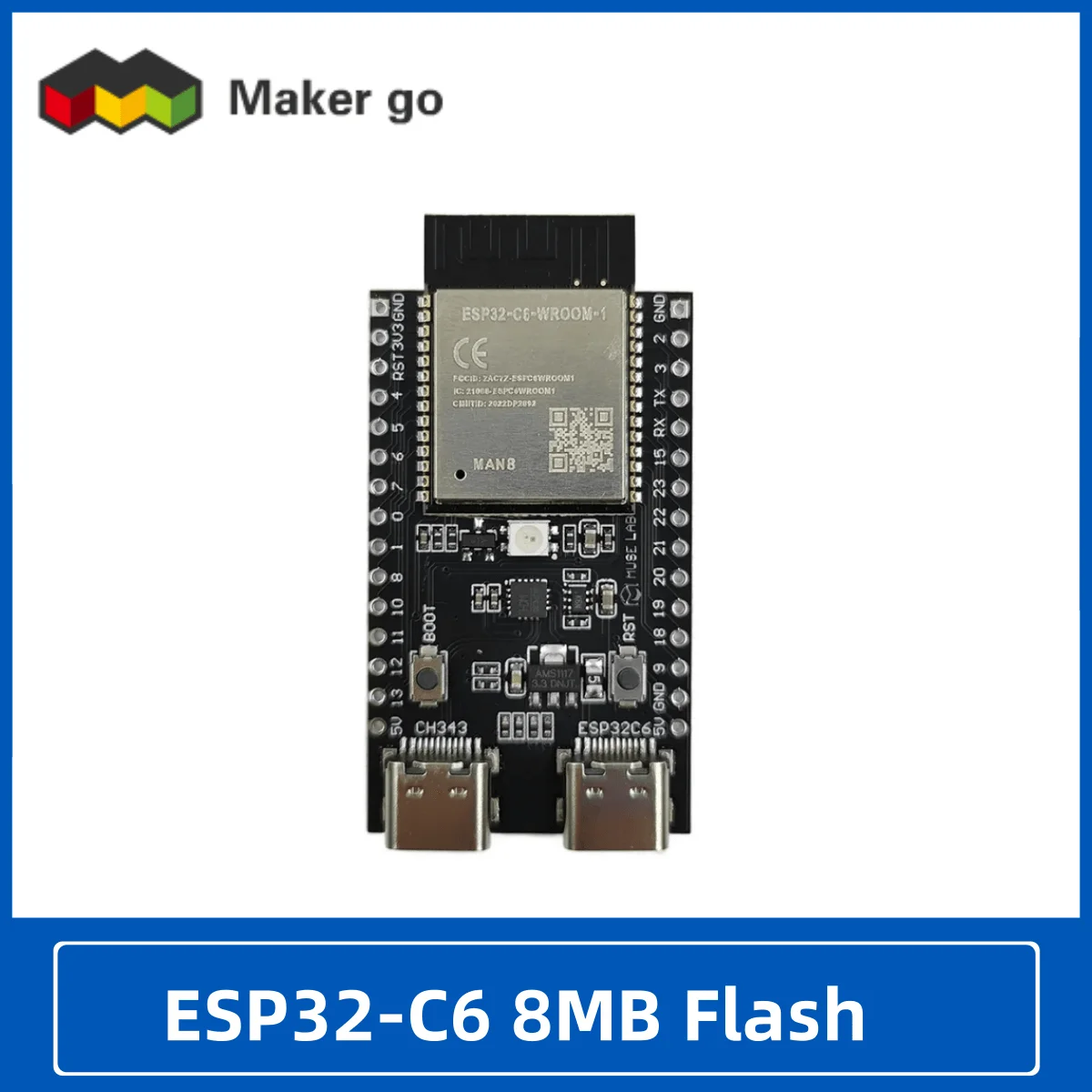 開発ボードEsp32-c6-n8,esp32, c6, n8, demo, wi-fi6,Bluetooth 5, zigbee,スレッドコア