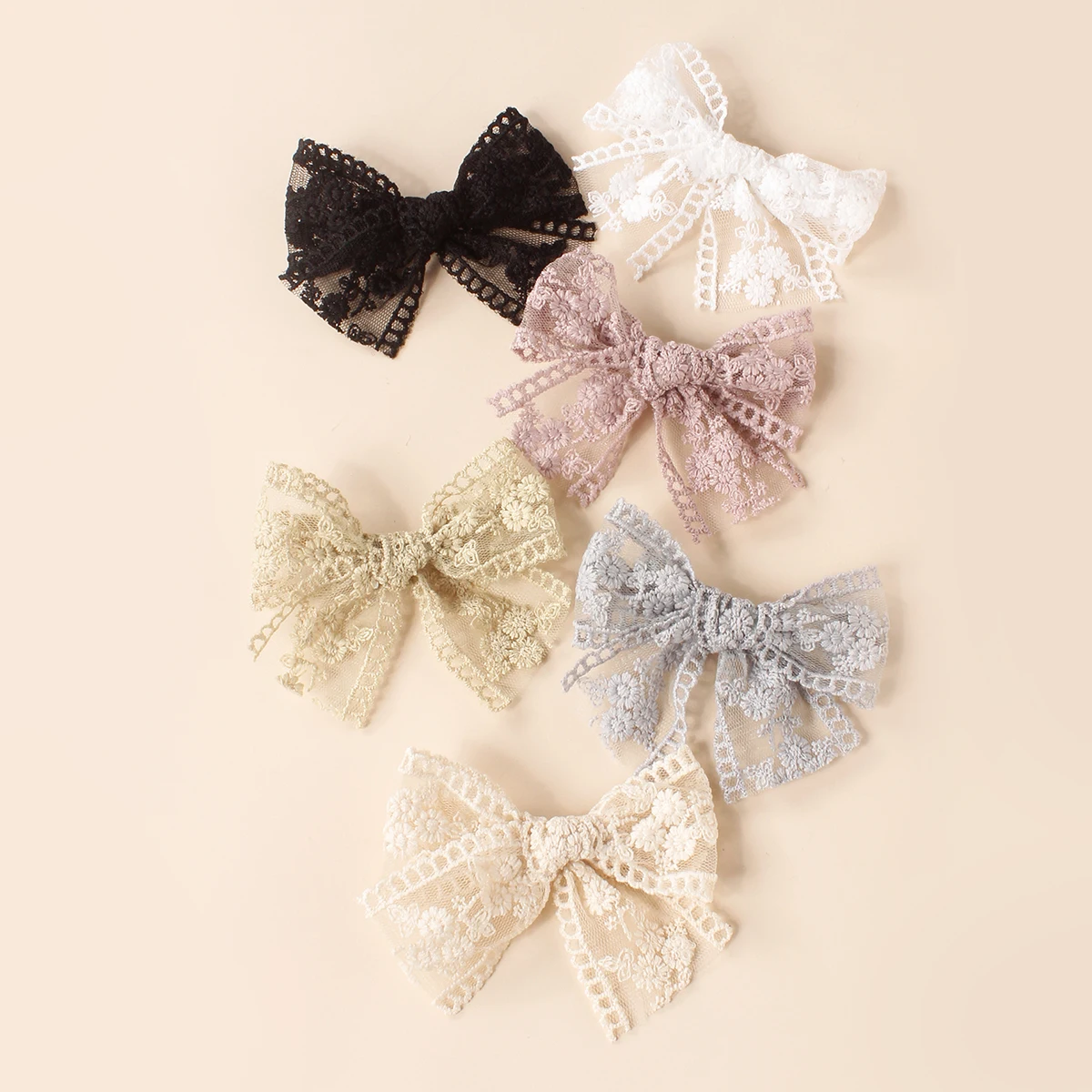 3Pcs/Set Girls Princess Hair Accessories Lace Bow Hairpins For Children Kids Cute Bang Clips