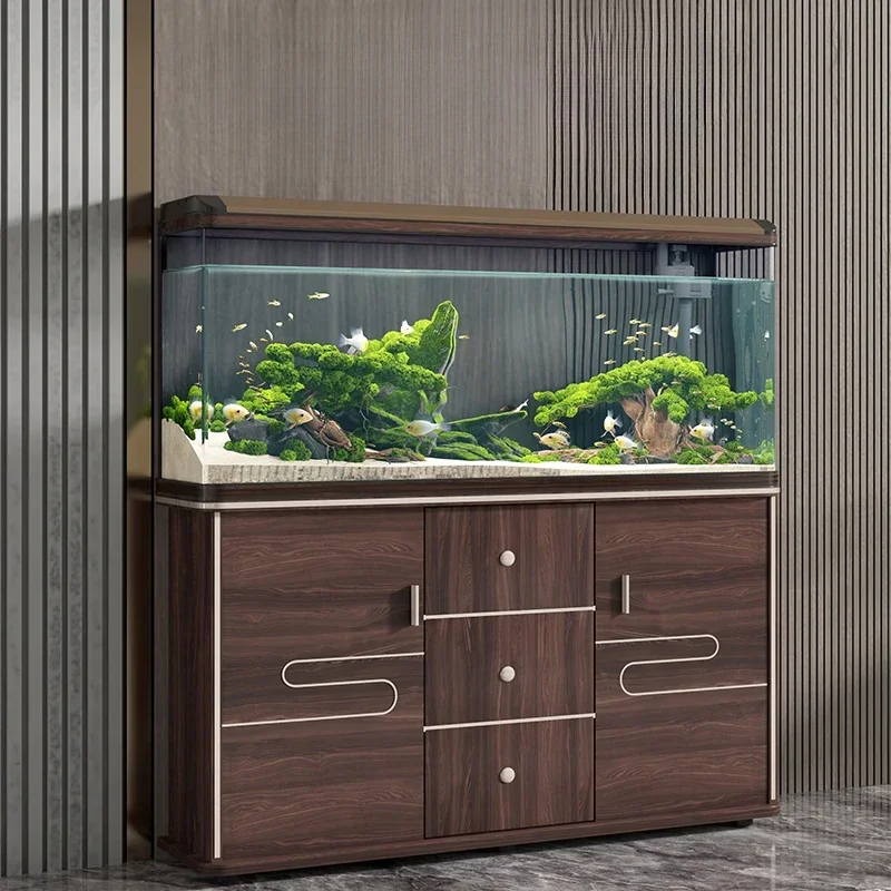 Modern Simple Fish Tanks Aquarium Living Room Ecology Water Cycle Aquatic Pet Supplies Multifunction Pet Products すいそう FYFT