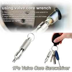 Valve Core Screwdriver Tire Valve Core Stem Remover Tire Remover Keychain For Auto Truck Bike Wheel Repair Tool Accessories