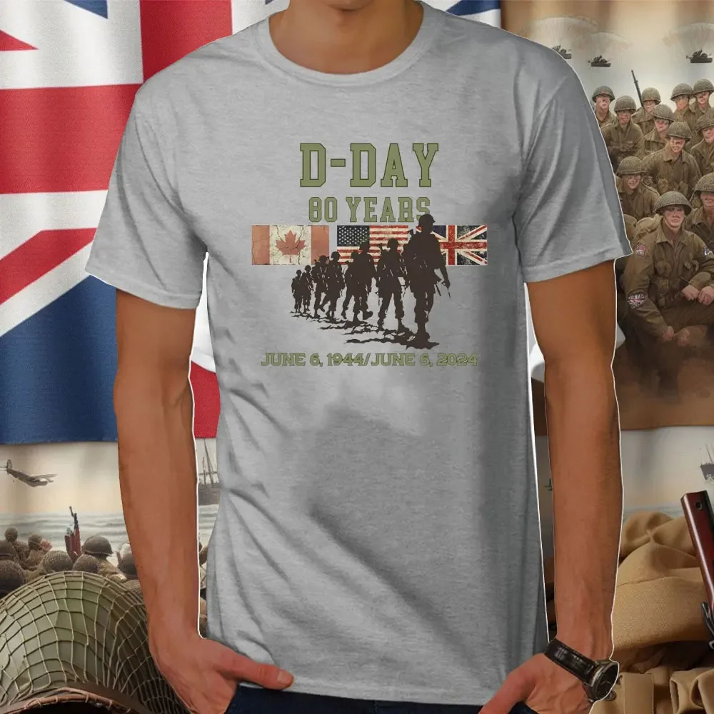 D-Day T Shirt 1944-2024 D Day Tshirt Remembrance Day T-shirt Lest We Forget Tshirt Gift Unisex T-shirt Summer Short Sleeve Shirt