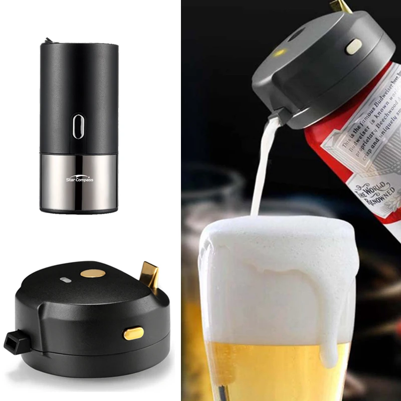 Portable Beer Foamer Beer Cooler Foam Maker For Canned Bottled Beer Washable Beer Foam Machine Barware