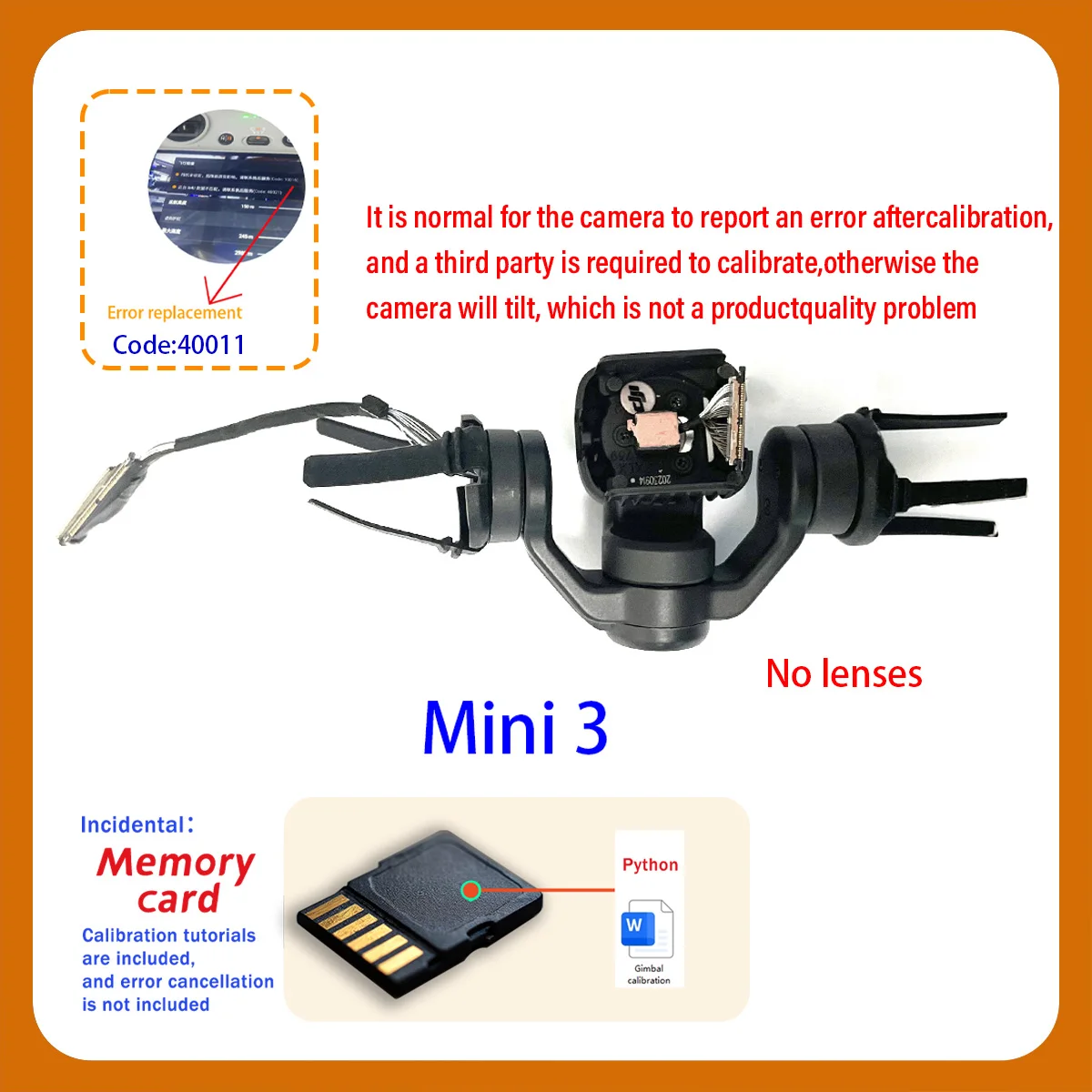 Original Mavic Mini 3/3PRO/4PRO Gimbal Camera Axis Arm shaft arm universal joint for Mini3/3Pro/4Pro Repair parts