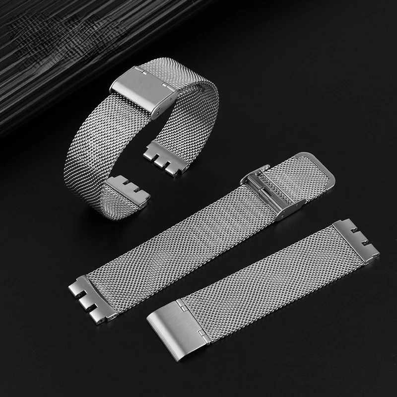 New Milan Metal watch strap For SWATCH YCS YAS YGS IRONY stainless steel watchband 17mm 19mm 20mm men women breathable bracelet