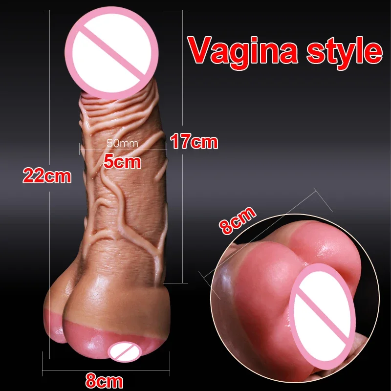 Big Dildo Realistic Vagina Enlarger Sleeve Pussy for Men Huge Soft Dick Erotic Anal Male Masturbator Cup Sex Toys for Unisex Gay