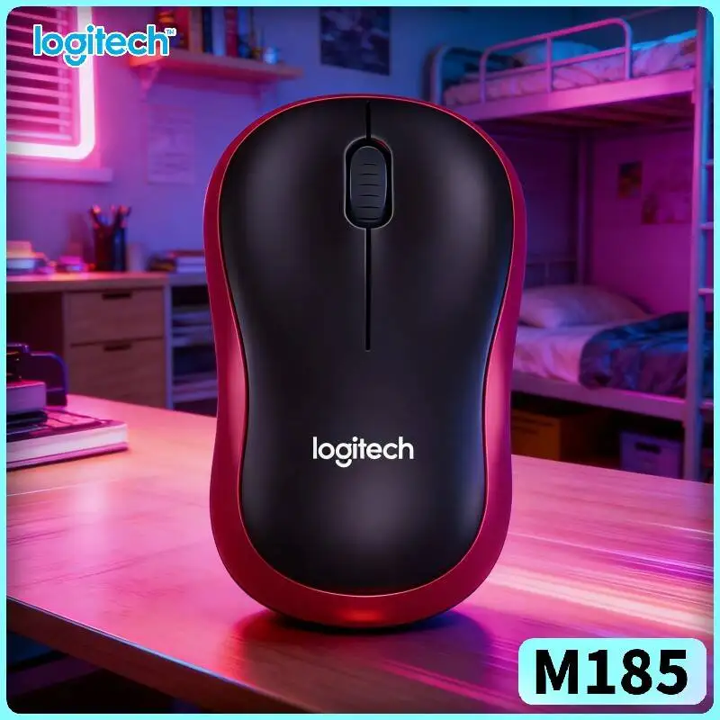 Logitech M185 Power-Efficient Mouse Auto-Sleep Function 1 AA Battery 12-Month Life 10m Range Home Office PC Laptop Tool