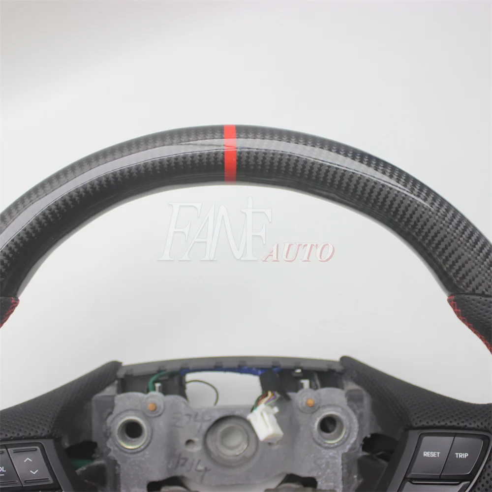 Replacement Real Carbon Fiber Steering Wheel with Leather for Hyundai Sonata 2011-2014