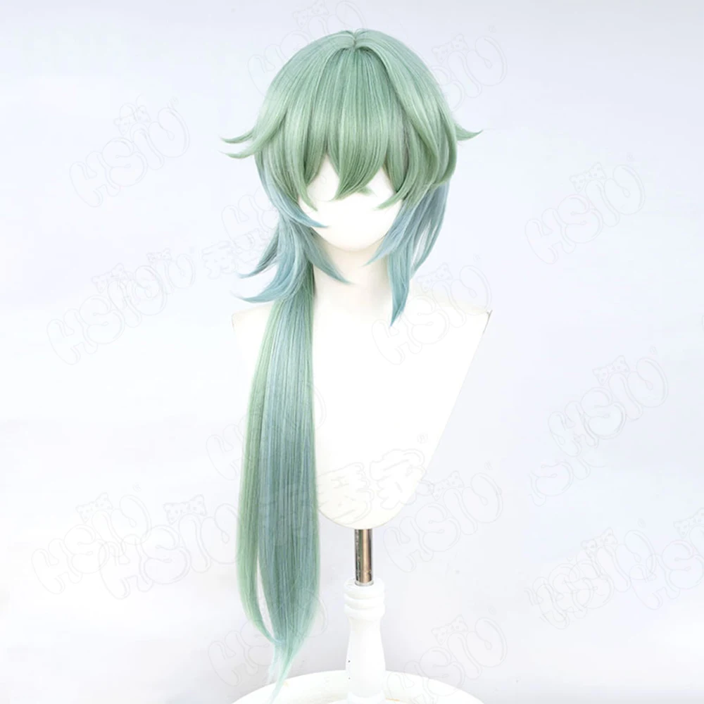 Game Honkai Star Rail Anaxa Cospaly Wig turquoise mix blue-green long hair+Wig cap anime cosplay Wig Party Halloween Wig