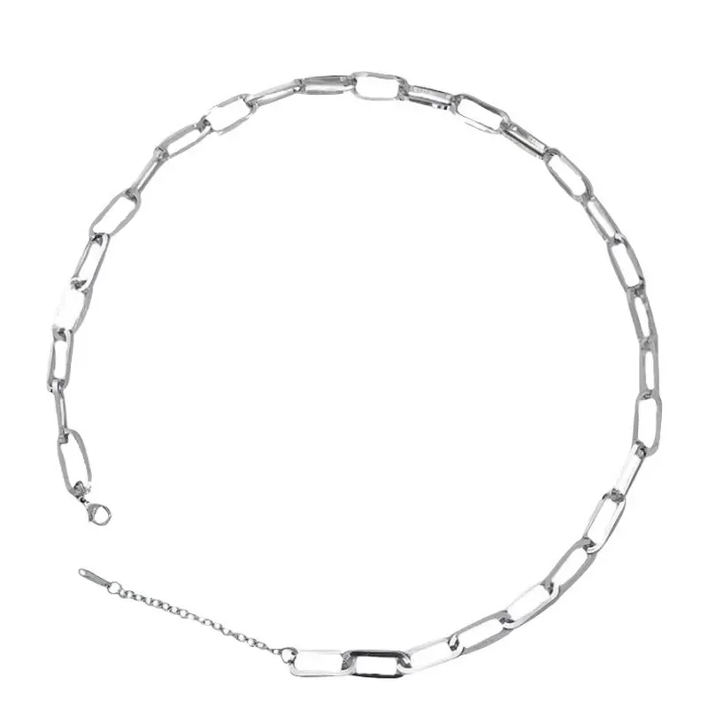 The story of the rose The heroine has same necklace Cuban chain Simple atmosphere Commuter Premium design Clavicle chain