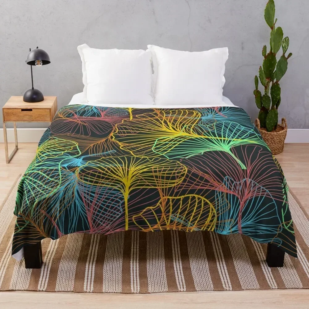 

Super Colored Leafs Tree Plant Floral Pattern Background Throw Blanket Soft Solid Color Blanket for Couch Bed