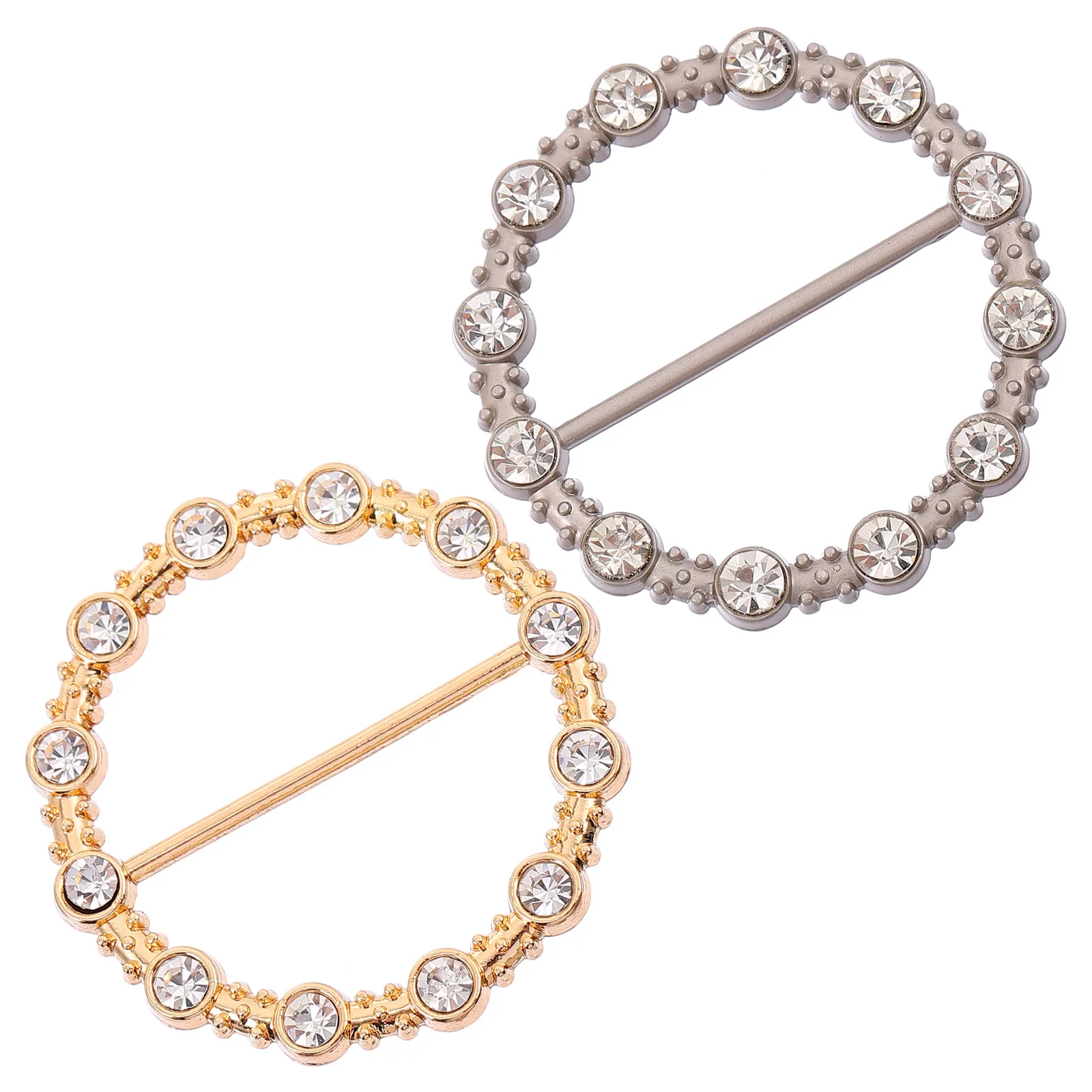 2 قطعة مشبك تي شيرت وشاح دائري حلقة الملابس زر الزاوية تقليد الماس مشبك الزخرفية ل وشاح حريري تي شيرت الإكسسوار