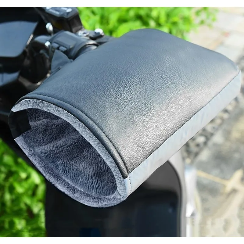 Warm Handle Bar Cover Gloves Universal Winter Reflective Strip Motorcycle Handlebar Muffs for Motorbikes Scooters Riding