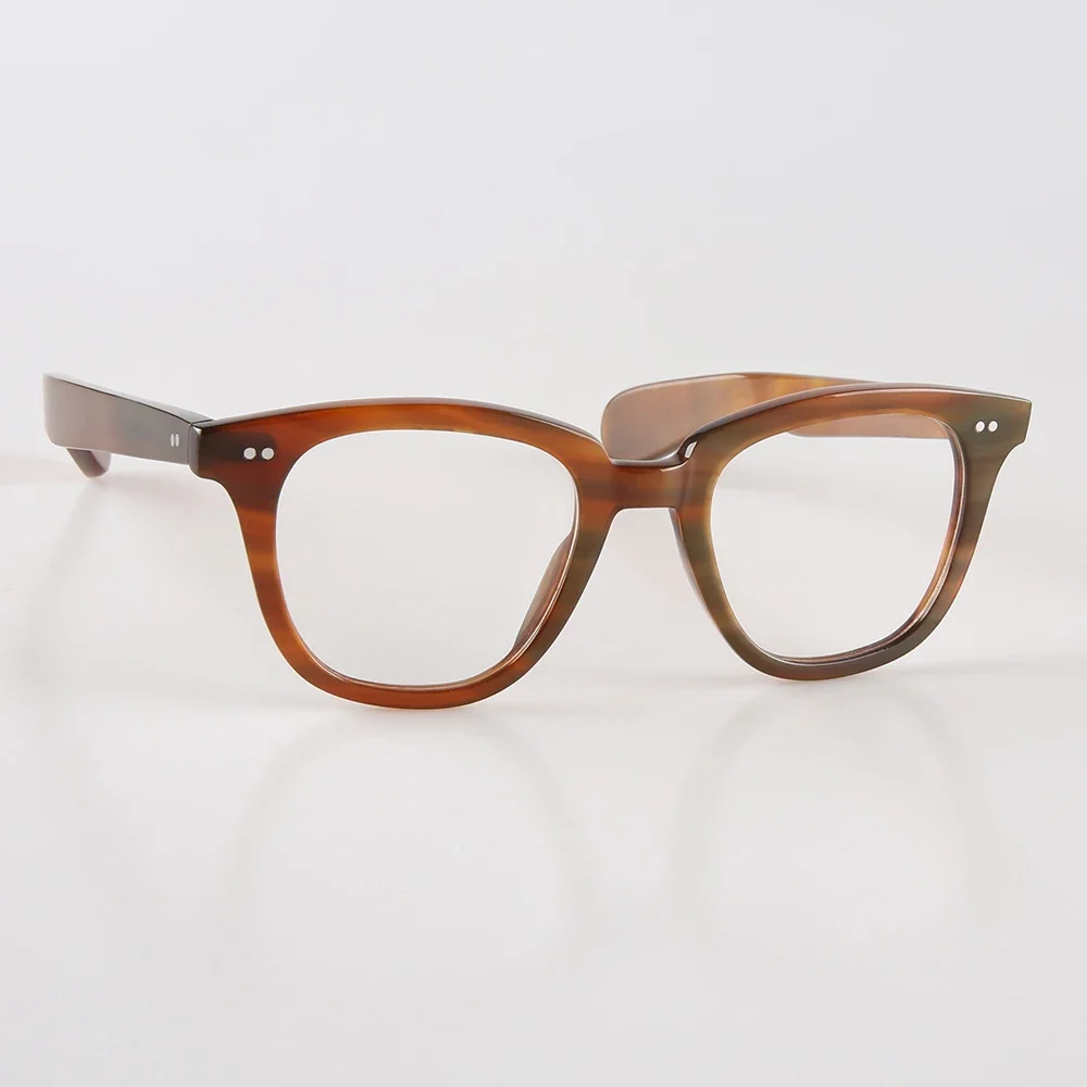 Eyeglass Frames Rivets Women Men Retro Genuine Natural Horn Reading Prescription Glasses Frame Unique Anti Blue Opticlal Eyewar