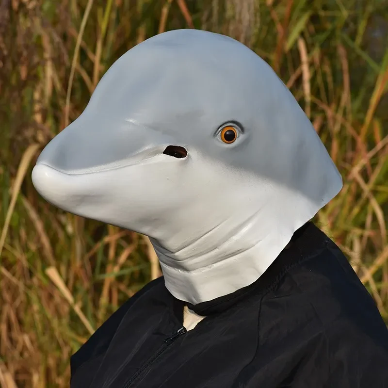 

Маска с головой рыбы дельфина, латексная необычная вечеринка, косплей, полнолицевая маска с животными, Хэллоуин, Рождество, день рождения, маскарад, реквизит, костюмы