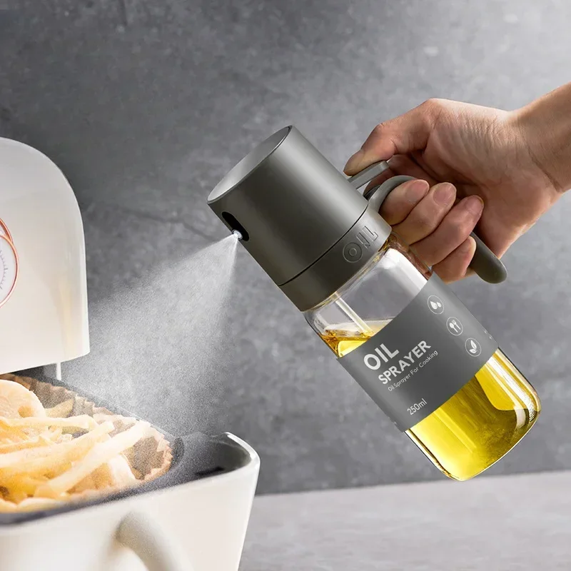 250ml Oil Dispensers Olive Oil Sprayer Mister for Air Fryer Salad Baking Oil Spray Bottle High Borosilicate Glass Cooking