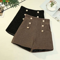 Button Decorated Shorts Women's Fall and Winter Girl Shorts Fashion Comfortable Pants