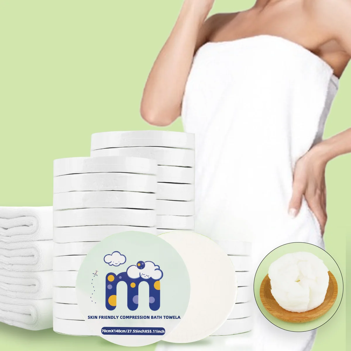 3/6pcs compressed bath towel combination, strong water absorption, easy to carry, portable for travel and outdoor sports.