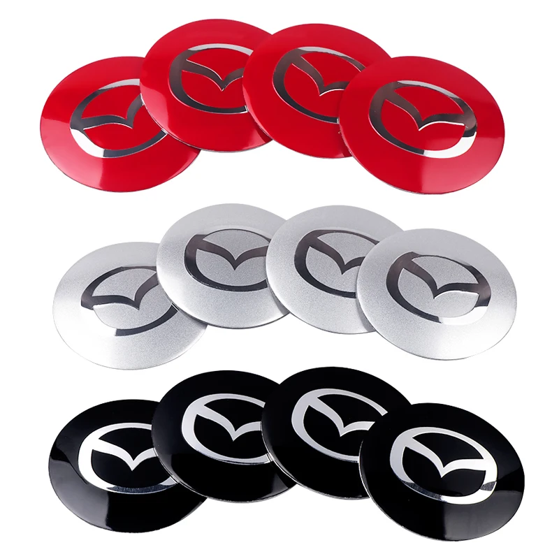 4Pcs 56/60MM Car Styling Aluminum Wheel Center Hub Caps Stickers For Mazda 3 5 6 Axela CX5 CX3 CX4 CX30 MS Atenza Demio CX7 MP