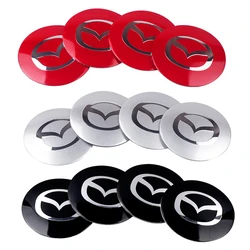 4Pc 56/60mm Car Tire Hub Center Cap Sticker Car Modification Accessories For Mazda 3 6 7 Axela CX-3 CX-4 CX-5 Atenza Demi CX7 MS