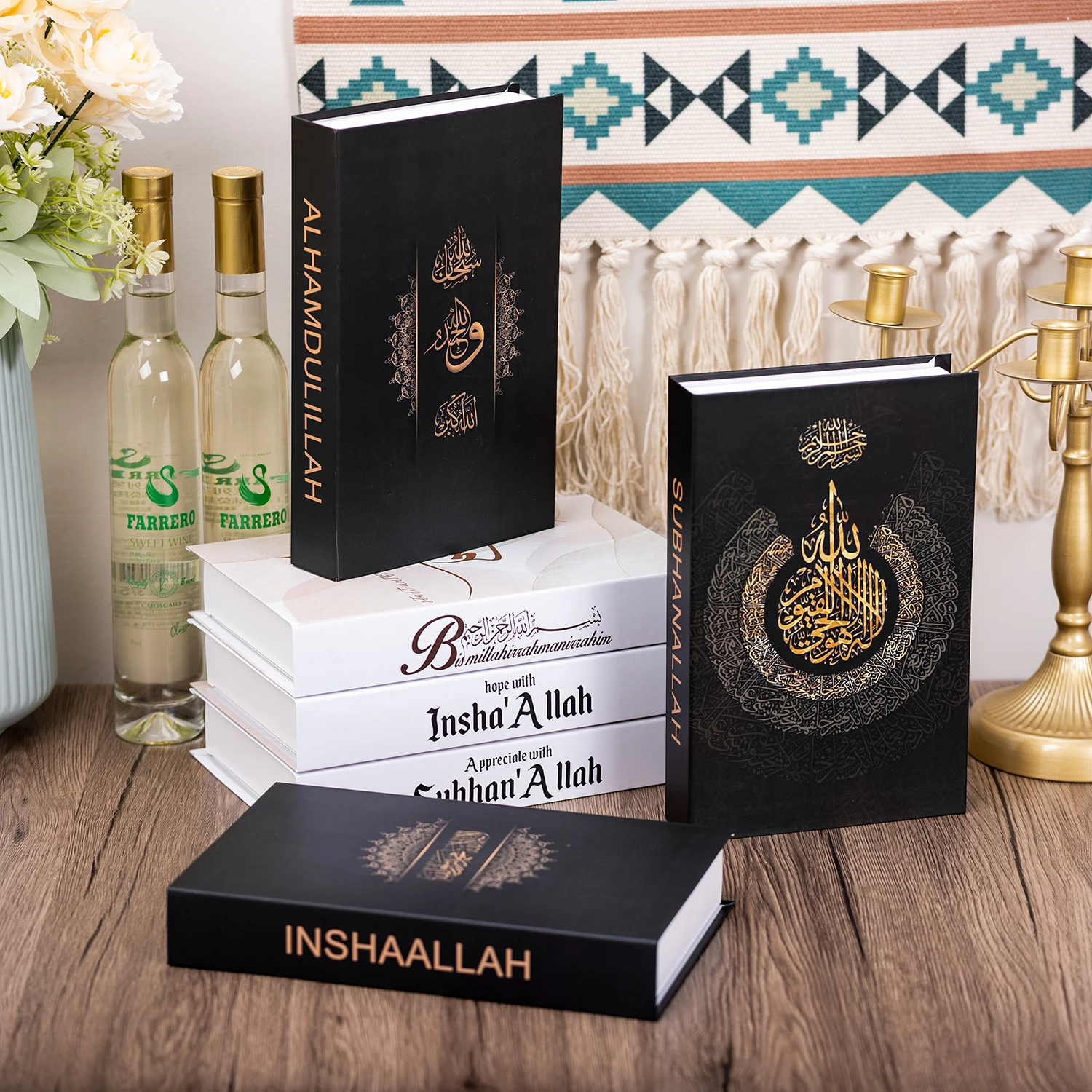 New Islamic Series Luxury Fake Books Home Decoration Remote Control Storage Box Coffee Table Fashion Home Decoration Accessories