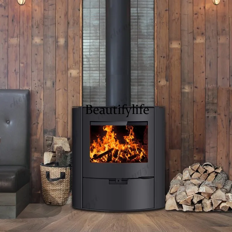European fireplace real fire firewood embedded household, bed and breakfast, self-built house heater firewood stove