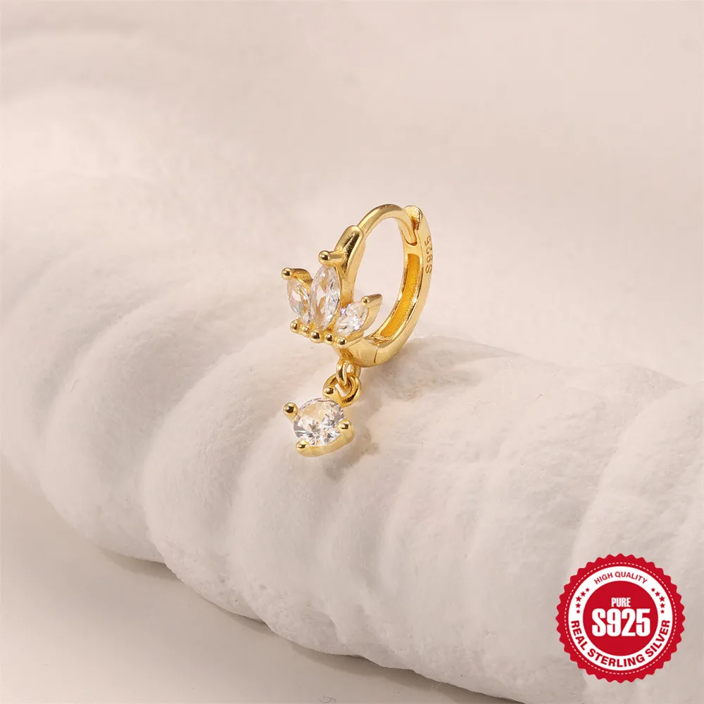 مساعد 925 فضة مثمنة ستار الحصان العين الزركون شرابة للنساء الحد الأدنى 18K مطلية بالذهب غرامة مجوهرات باتي هدايا #5