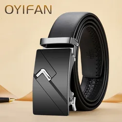 Men's Genuine Leather Belt Minimalist Business Style Automatic/Pin Buckle Design Durable Perfect Gift