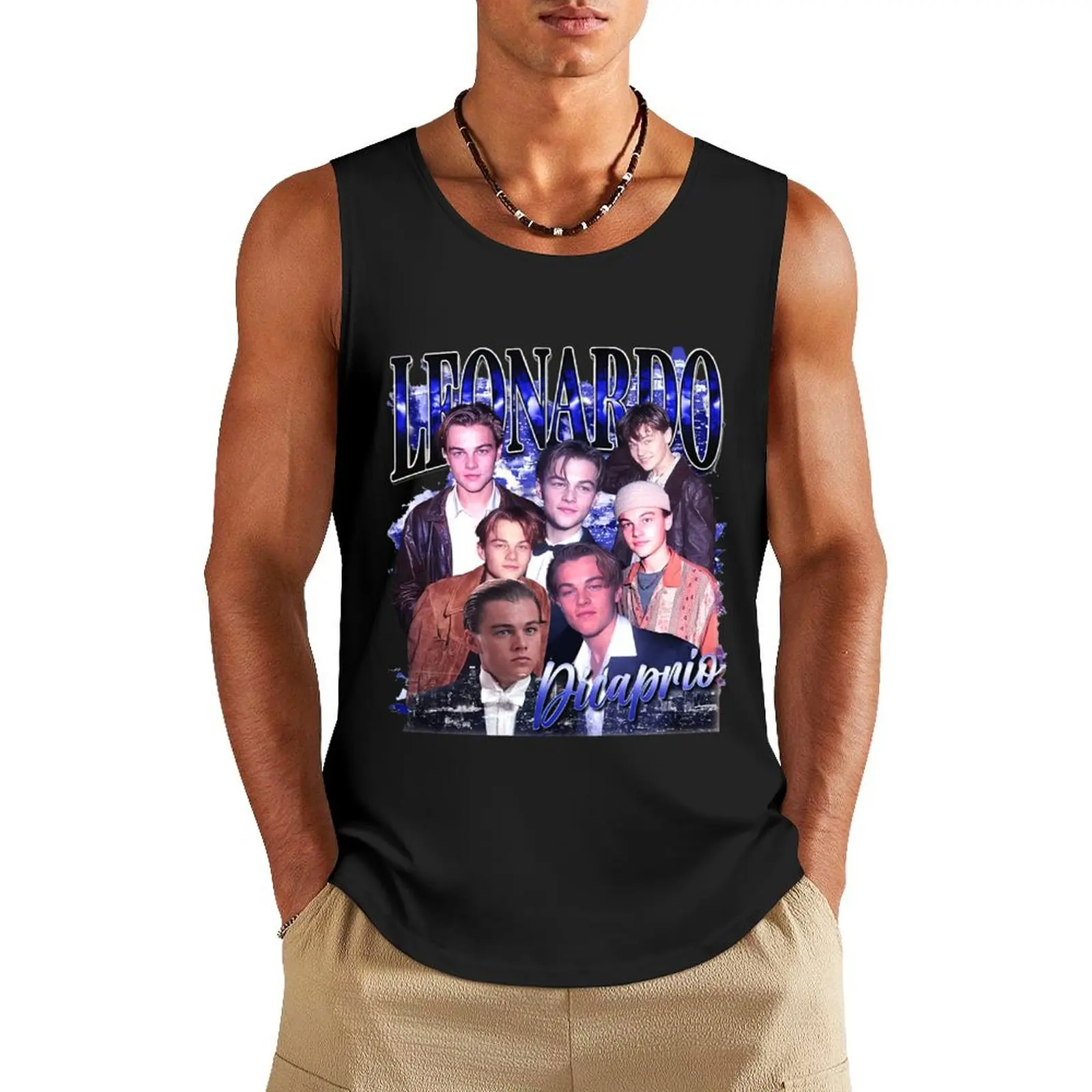 Leonardo DiCaprio 90s Vintage Tank Top anime clothes T-shirt sports sexy clothes men Men's sleeveless gym shirts