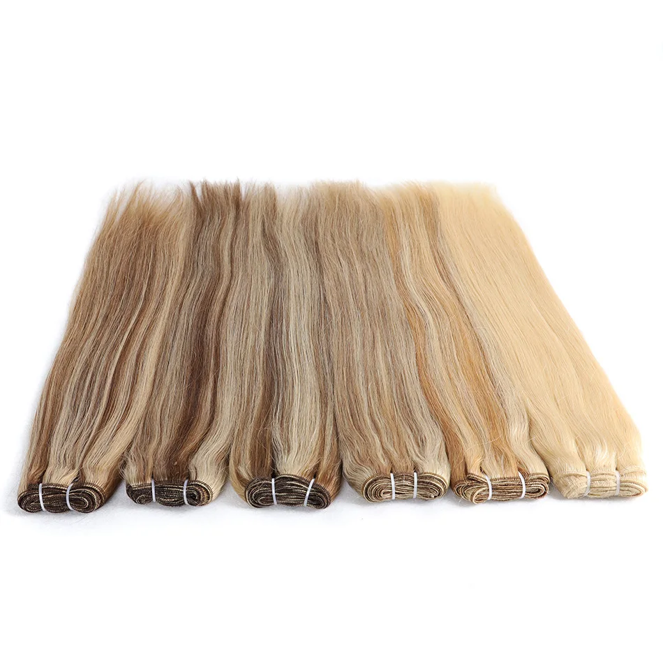 BHF-extensiones de cabello humano 100% liso, pelo Natural Remy europeo, trama de 100g, Color Piano